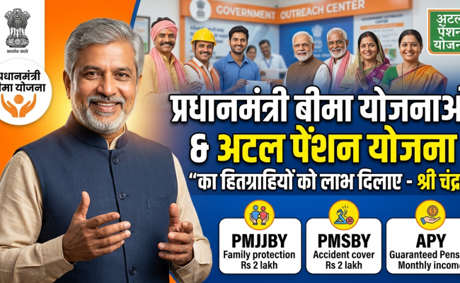 प्रधानमंत्री बीमा योजनाओं और अटल पेंशन योजना का हितग्राहियों को लाभ दिलाए-श्री चंद्रा